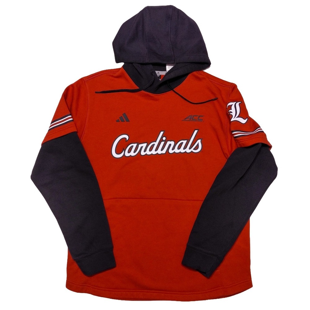ADIDAS Louisville Cardinals Baseball Hoodie Jacket ACC Red Large L